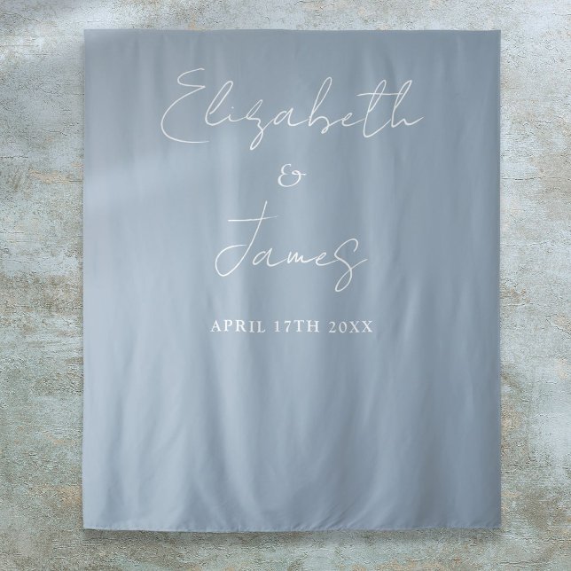 Dusty Blue Minimalist Wedding Photo Backdrop (Creator Uploaded)