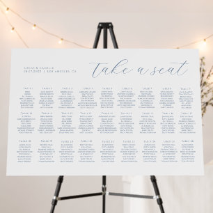 Dusty Blue Minimalist Wedding seating charts  Foam Board