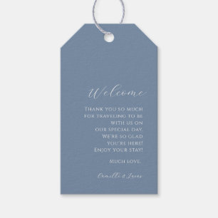 Dusty blue minimalist Wedding Welcome Gift Tags