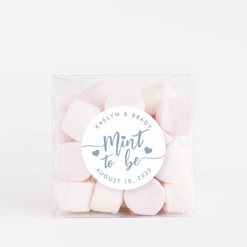Dusty Blue  Mint to Be Personalized Wedding Favor Classic Round Sticker
