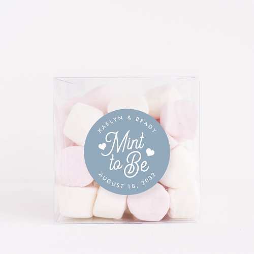 Dusty Blue  Mint to Be Personalized Wedding Favor Classic Round Sticker