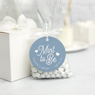 Dusty Blue Mint to Be Personalized Wedding Favor Tags