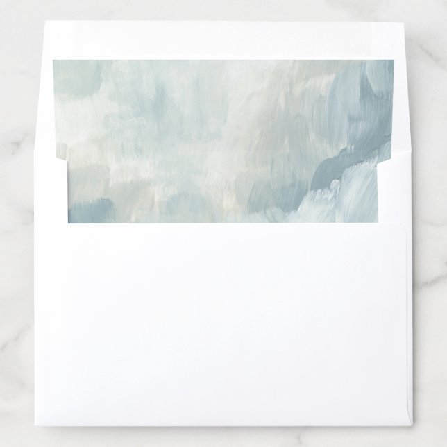 Dusty Blue Modern Abstract Brushstrokes Envelope Liner (In Envelope)