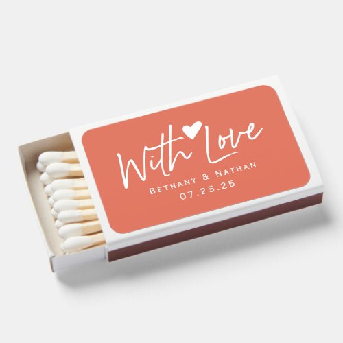 Dusty Blue modern calligraphy trendy favor Matchboxes