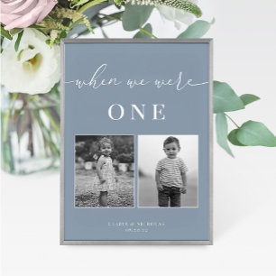 Dusty Blue Modern Elegant Wedding Age Table Number
