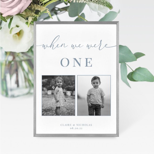 Dusty Blue Modern Elegant Wedding Age Table Number (Creator Uploaded)