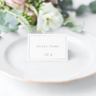 Dusty Blue Modern Elegant Wedding Escort Card