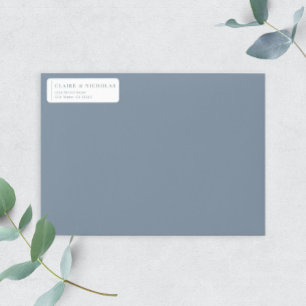 Dusty Blue Modern Elegant Wedding Return Address Label