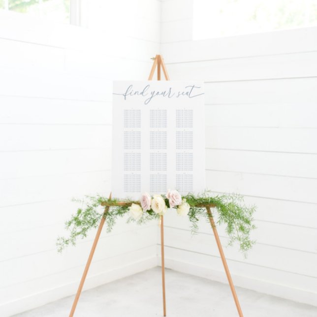 Dusty Blue Modern Elegant Wedding Seating Chart Foam Board (Creator Uploaded)