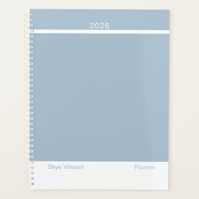 Dusty Blue Modern Layout Large Planner (Front)