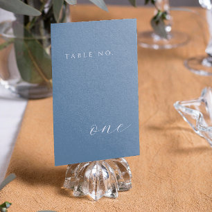 Dusty Blue Modern Minimal Table Number Card