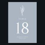 Dusty Blue Modern Minimalist Bouquet Wedding Table Number<br><div class="desc">Enhance your event tablescape with our Customizable Floral Bouquet Table Numbers, featuring a minimalist line art floral design. Perfect for weddings, graduations, bridal showers, baby showers, or any special occasion, these minimalist table numbers will guide your guests while adding a touch of modern charm to your table settings. The simple...</div>