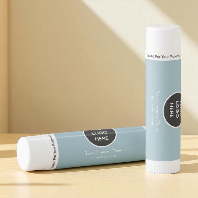 Dusty Blue Modern Minimalist Custom logo Modern Lip Balm (Creator Uploaded)