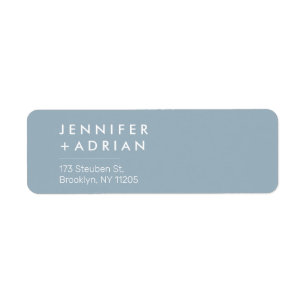 Dusty Blue Modern Minimalist Custom Name Label