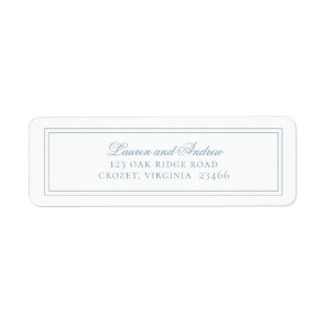 Dusty Blue Modern Minimalist Return Address Label
