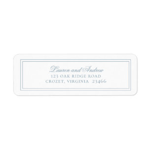 Dusty Blue Modern Minimalist Return Address Label