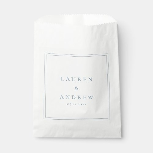 Dusty Blue Modern Minimalist Wedding Favor Bag