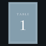 Dusty Blue Modern Minimalist Wedding Table Number<br><div class="desc">Dusty Blue modern,  minimalist wedding table number. Fully customizable! **PLEASE NOTE: To order,  simply adjust your table number and add each number to your cart separately. Then check out once you are finished.</div>