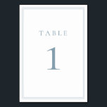 Dusty Blue Modern Minimalist Wedding Table Number<br><div class="desc">Dusty Blue modern, minimalist wedding table number. Fully customizable! **PLEASE NOTE: For ordering Table Numbers, each card number must be edited/customized separately and added to your cart. For example: if you just select Qty: 20 cards and Add to Cart, it will be of the same number unless you customize each...</div>