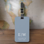 Dusty Blue Modern Monogram Minimalist Luggage Tag<br><div class="desc">Elevate your travel experience with our Classic Elegant Modern Minimalist Monogram Luggage Tag. This meticulously designed accessory seamlessly combines timeless elegance with contemporary minimalism, ensuring your luggage stands out with sophistication. Crafted with precision and attention to detail, this luggage tag is more than just a practical item; it's a personalized...</div>