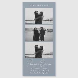 Dusty Blue Modern Photo Strip Magnetic Wedding