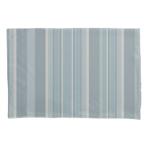 Dusty blue modern retro pattern stripes minimal pillow case