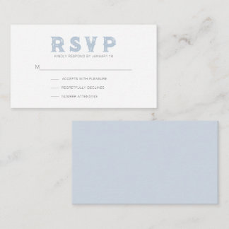 Dusty Blue Modern Rustic RSVP Enclosure Card