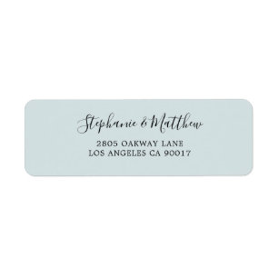 Dusty Blue Modern Script Elegant Label