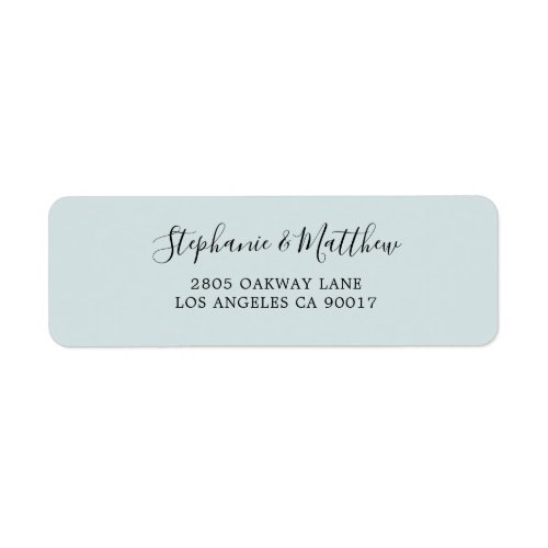 Dusty Blue Modern Script Elegant Label