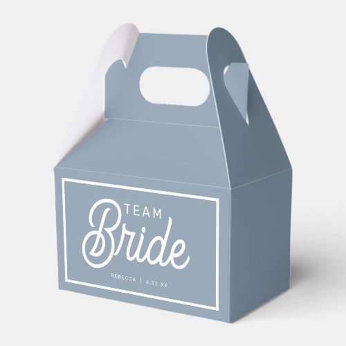 Dusty Blue Modern Team Bride Custom Favor Box