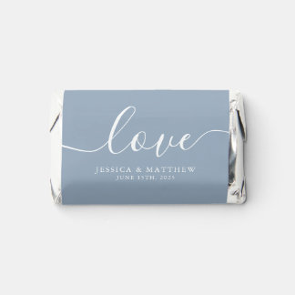 Dusty Blue Modern Typography Wedding  Hershey's Miniatures
