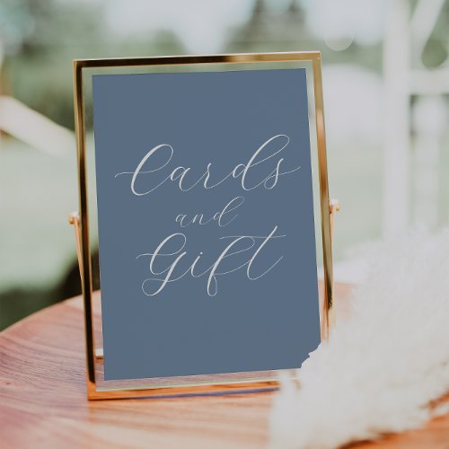 Dusty Blue Modern Wedding Cards and gift sign