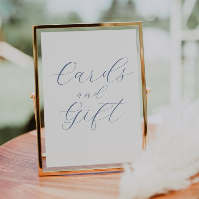 Dusty Blue Modern Wedding Cards and gift sign (Creator Uploaded)