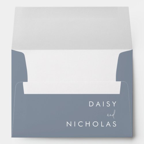 Dusty Blue Modern Wedding Engagement Envelope