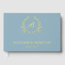 Dusty Blue Monogram Crest