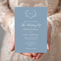 Dusty Blue Monogram Crest Wedding