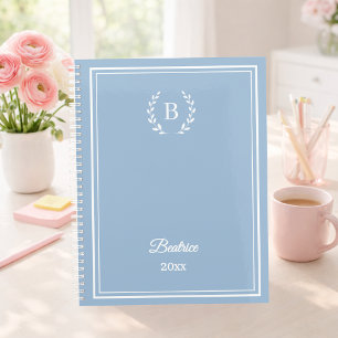 Dusty blue Monogram Personalized Quiet Luxury Notebook