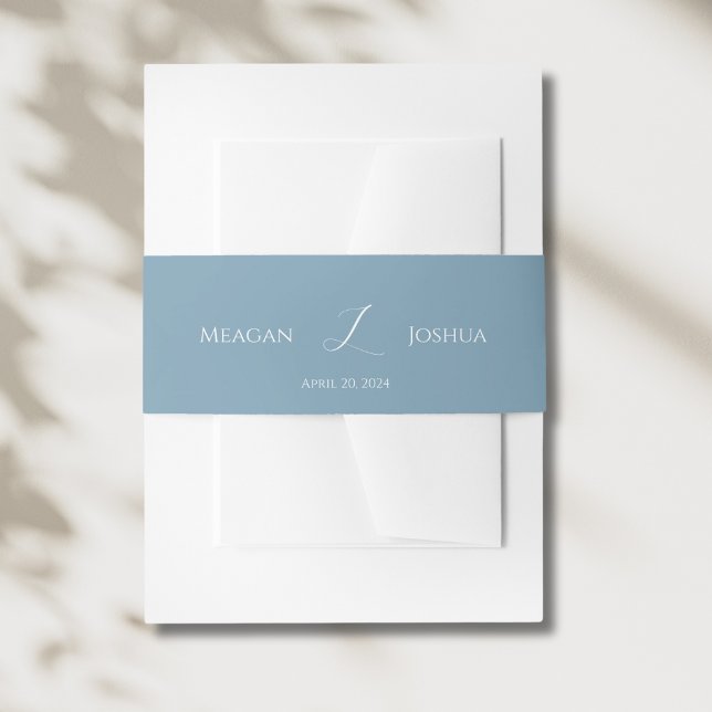 Dusty Blue Monogram Wedding Belly Band (Creator Uploaded)