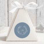 Dusty Blue Monogram Wedding Classic Round Sticker<br><div class="desc">Seal your invitations and express gratitude with our Dusty Blue Monogram Wedding Stickers. Perfect for envelope seals or favor labels,  these stickers feature the monogram and classic elegance,  adding a final touch of sophistication to your wedding stationery.</div>