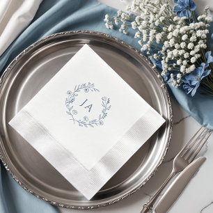 Dusty Blue Monogram Wedding Napkins