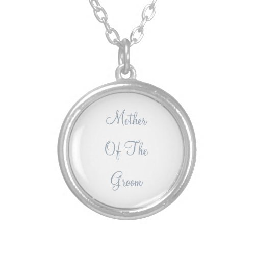 Dusty Blue Mother Of The Groom Wedding Gift Favor Silver Plated Necklace