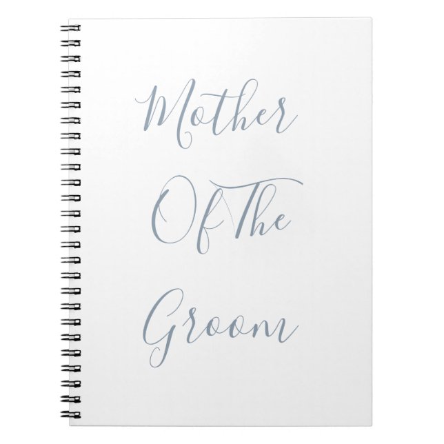 Dusty Blue Mother Of The Groom Weddings Gift Favor Notebook (Front)
