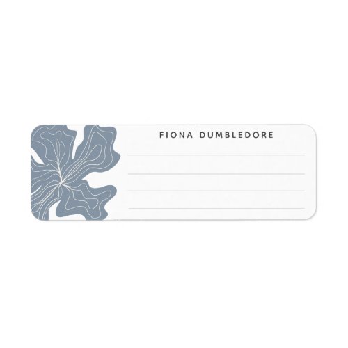 Dusty Blue Name Lined Blank Template Herb Floral Label