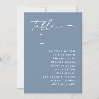 Dusty Blue Nautical Elegant Wedding Seating Chart Invitation