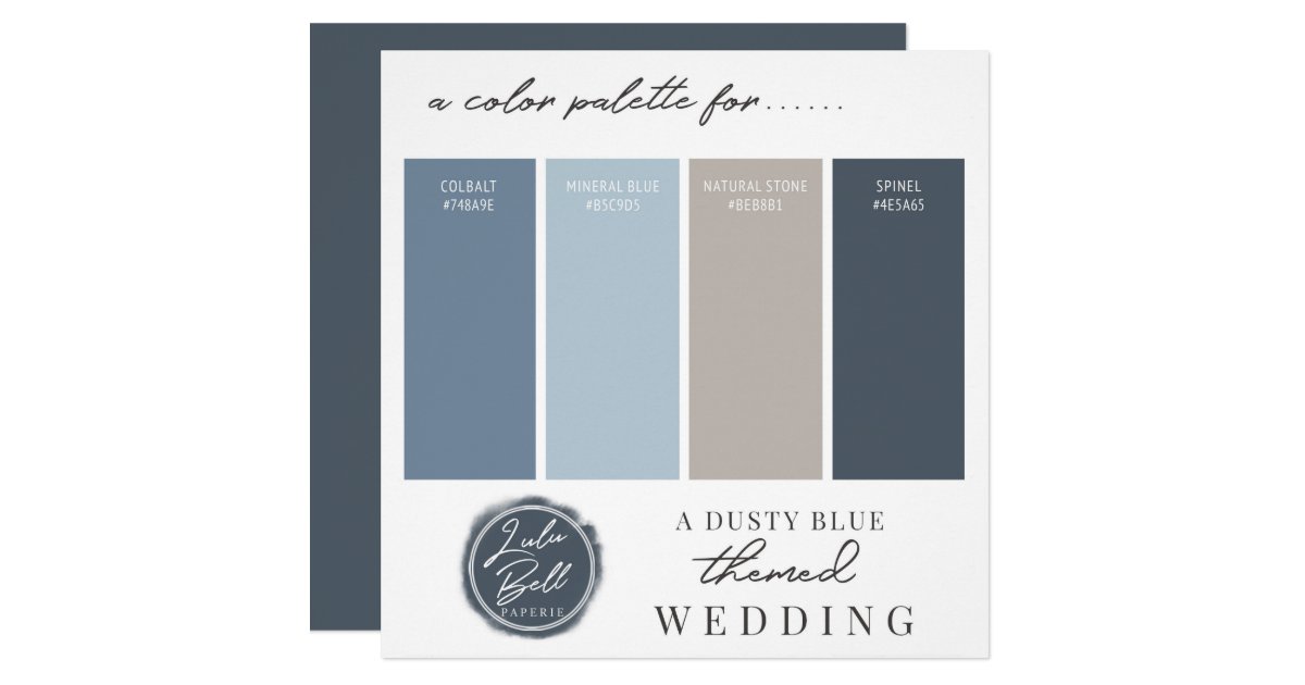 Dusty Blue Navy and Gray Color Palette Card | Zazzle.com