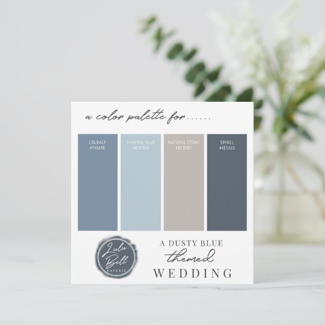 Dusty Blue Navy and Gray Color Palette Card Zazzle