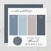 Dusty Blue & Gray Color Combination Palette Card