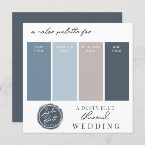 Dusty Blue Navy and Gray Color Palette Card