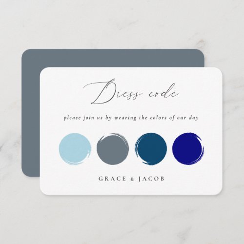 Dusty Blue  Navy Blue Wedding Color Palette Card