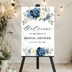 Dusty Blue Navy Champagne Bridal Shower Welcome Fo Foam Board